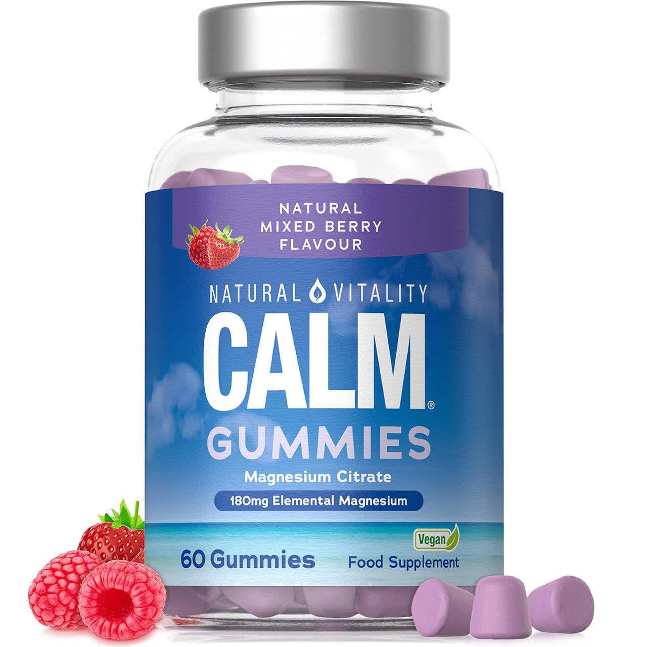 Natural Vitality Calm Magnesium 180mg 60 Vegan Gummies Image 1
