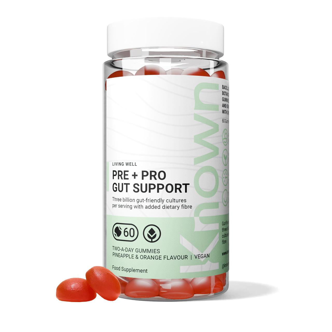 Known Nutrition Pre+Pro Gut Support 60 Gummies Image 1