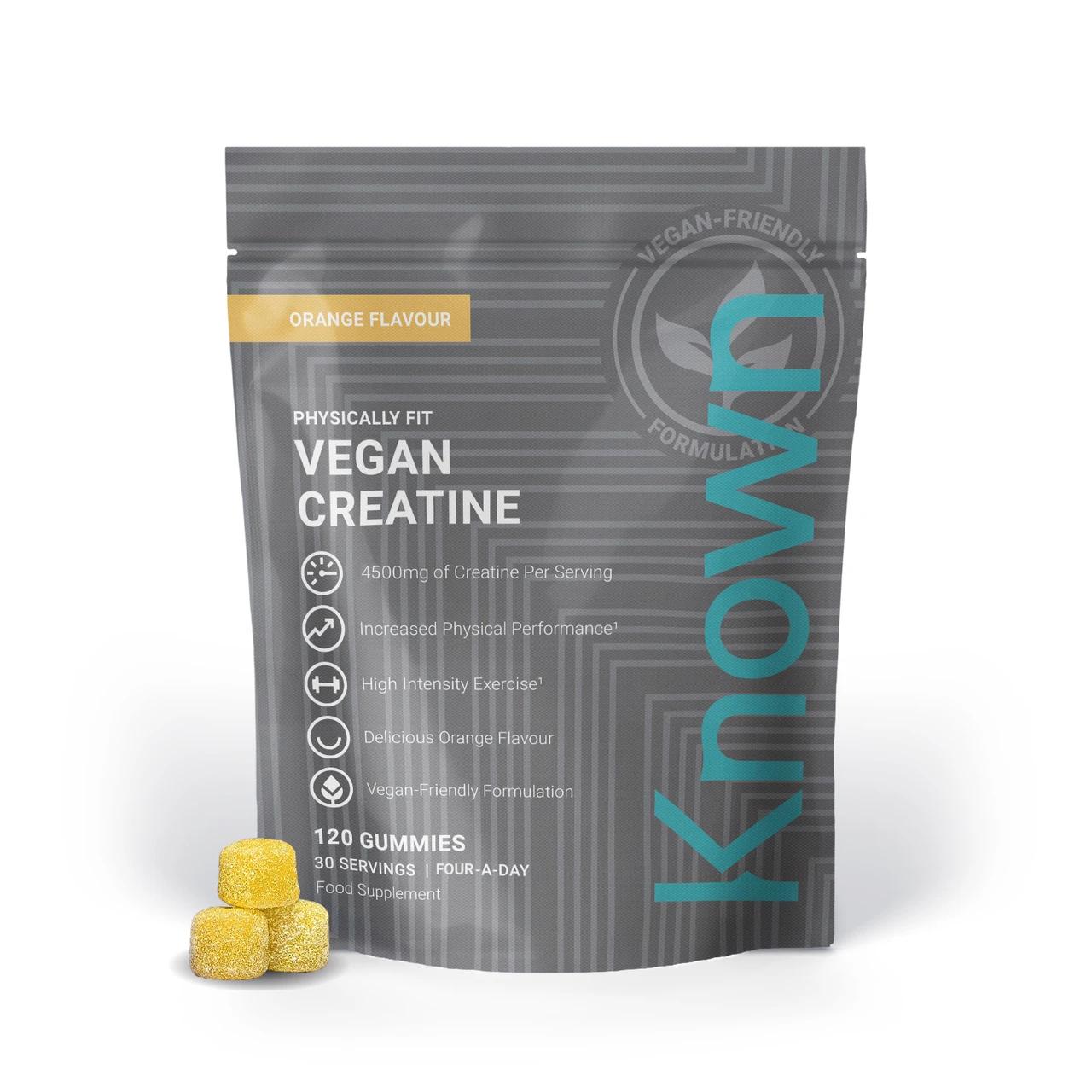 Known Nutrition Vegan Creatine Orange Pouch 120 Gummies Image 1