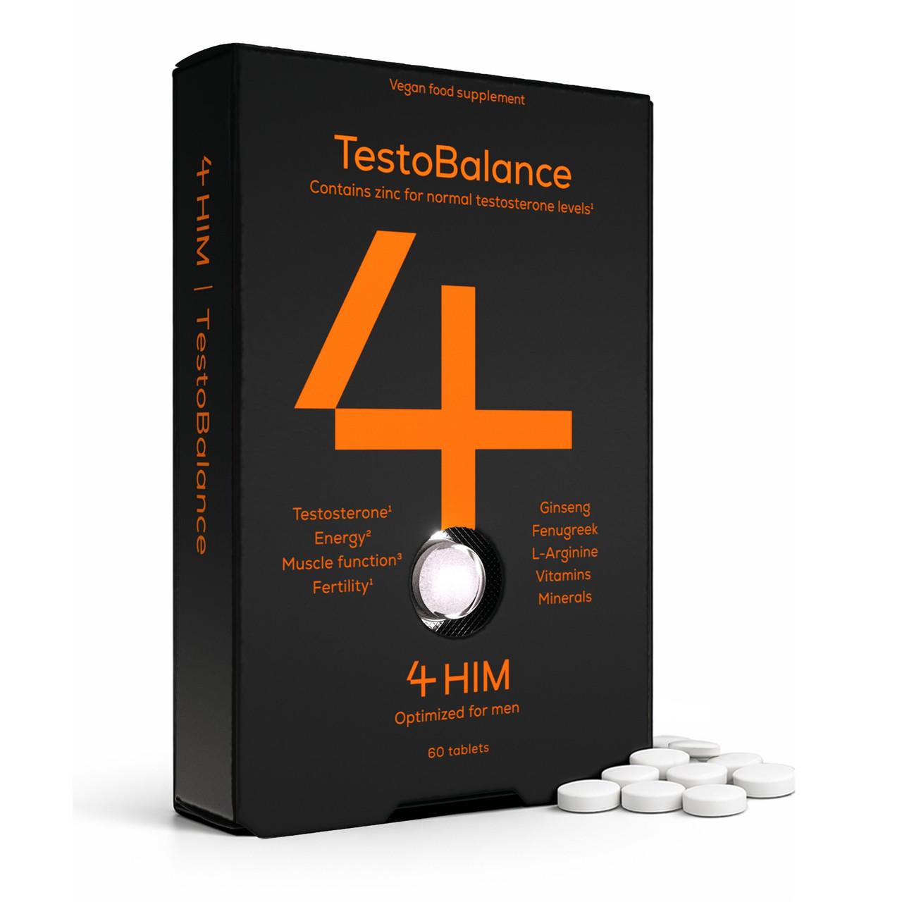 4 HIM TestoBalance With Zinc for Normal Testosterone Levels Men's Multivitamin 60 Tablets Image 1