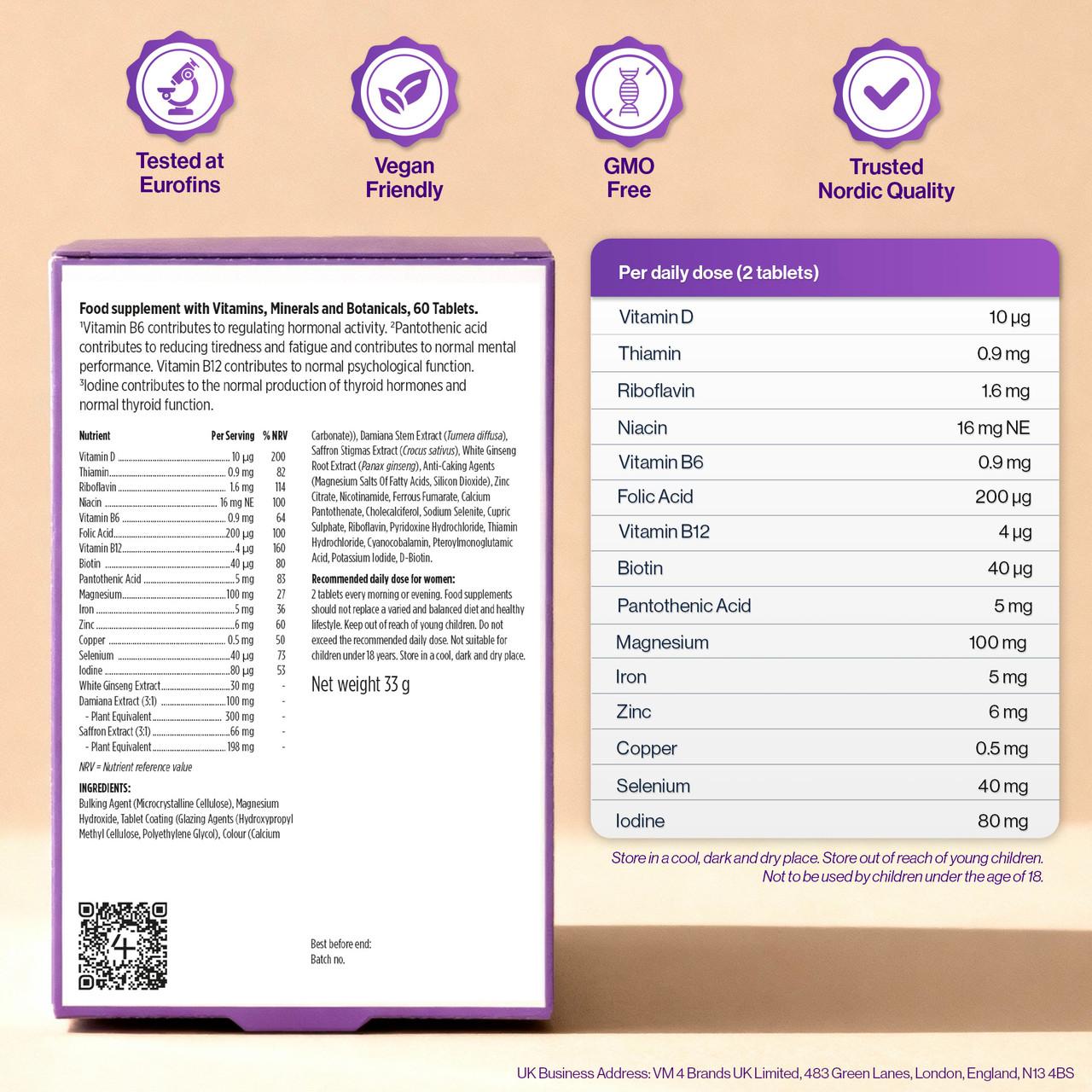 4 HER Hormonal Balance Multivitamin & Botanical Blend for Women 60 Tablets Image https://cdn11.bigcommerce.com/s-g585yu857h/images/stencil/1280w/products/16302/31772/166231B__98461.1780311563.jpg1