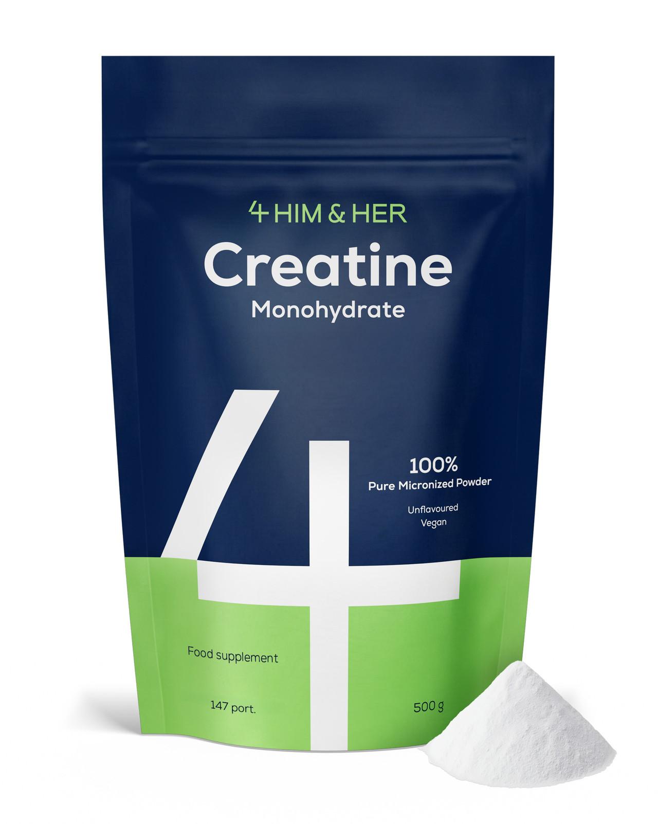 4 HIM & HER Creatine Monohydrate Powder 100% Pure Micronised Creatine 500g Image 1
