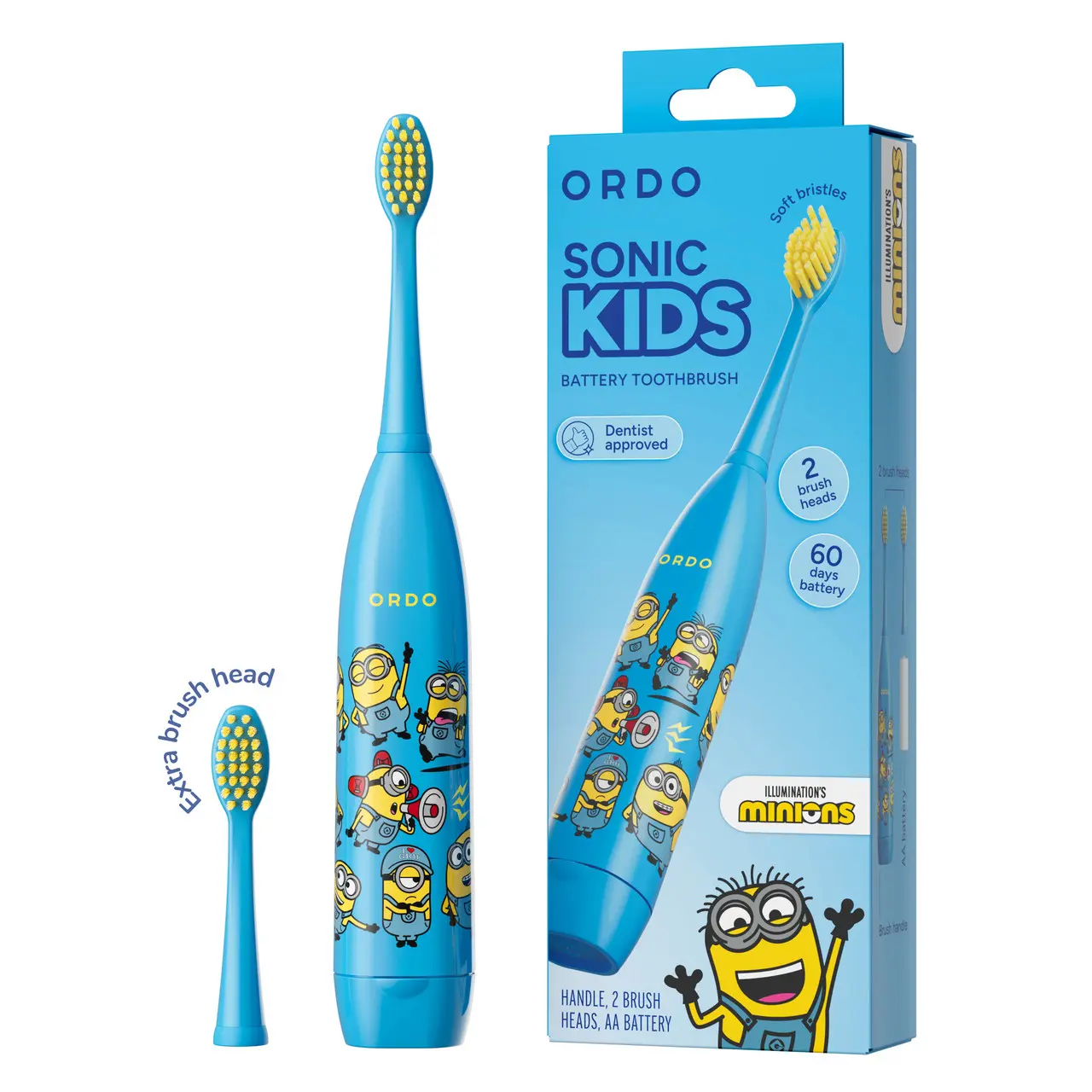 Ordo Sonic Kids Battery Toothbrush - Minions Blue Image 1