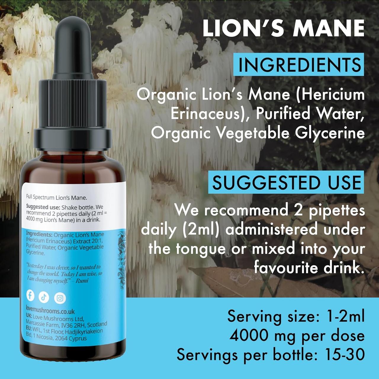 lion's mane and semaglutide Love Mushrooms Focus Lion's Mane 4000mg Focus 50ml