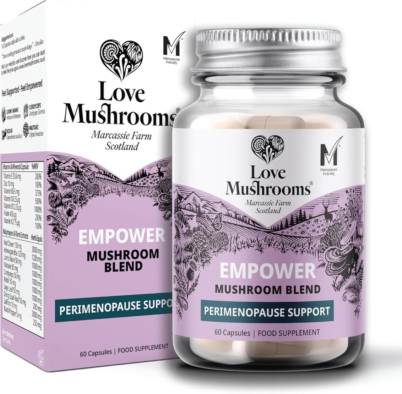 Love Mushrooms Empower Perimenopause 4000mg 60 Capsules Image 1