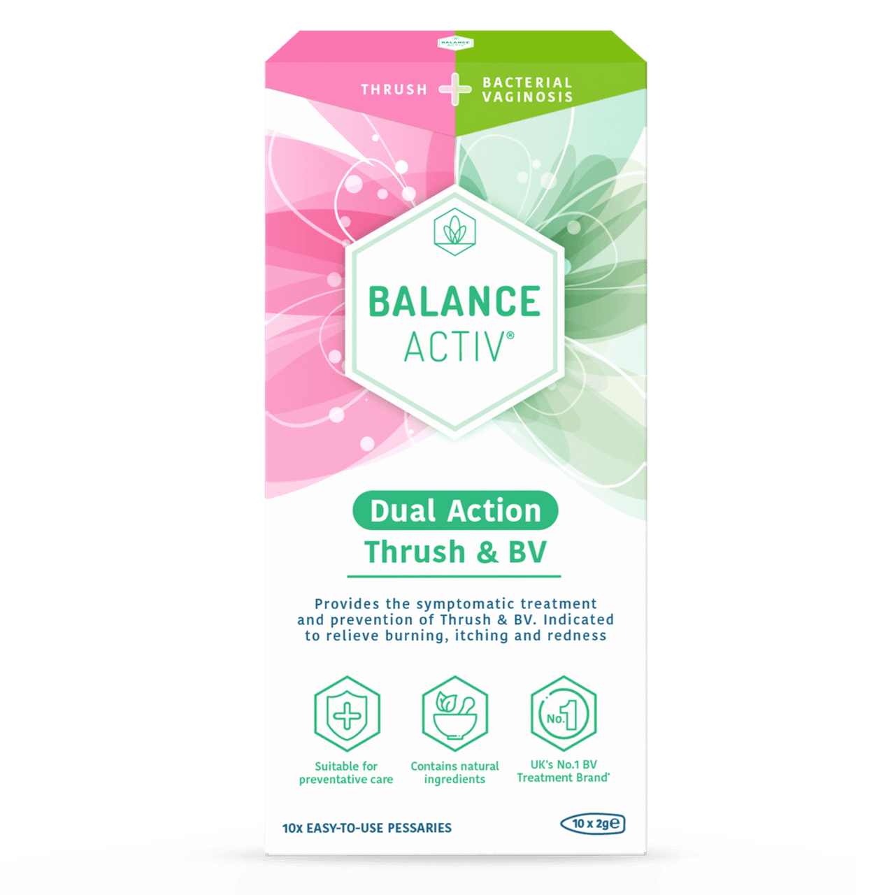 Balance Activ Dual Action Thrush and BV 10 x 2g Pessaries Image 1