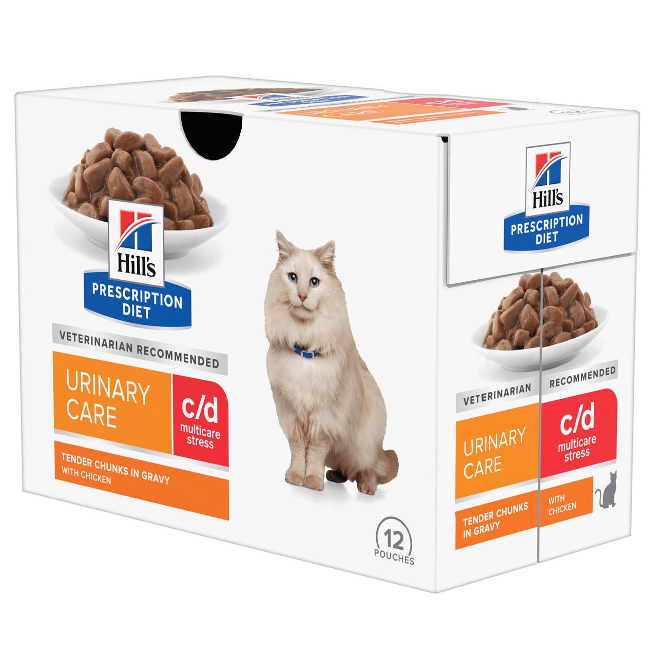 Hill's Prescription Diet c/d Multicare Stress Urinary Cat Wet Food 12x85g Pouch Image 1