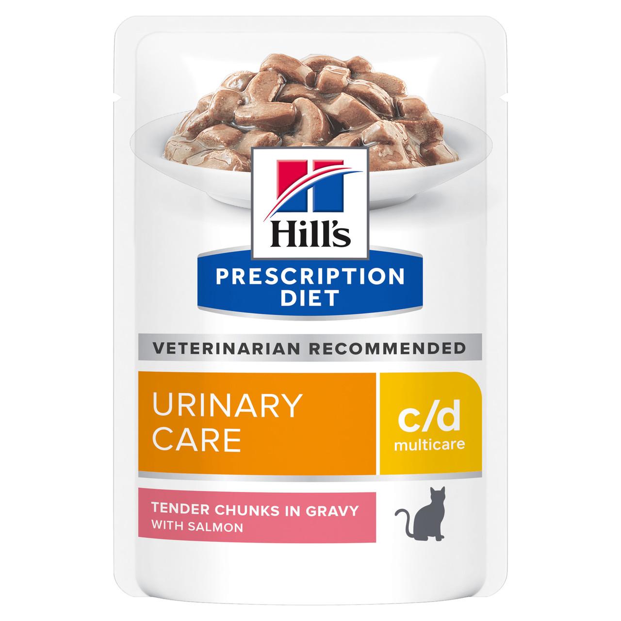 Hill's Prescription Diet c/d Multicare Urinary Care Wet Cat Food 12x85g Pouch Image 1