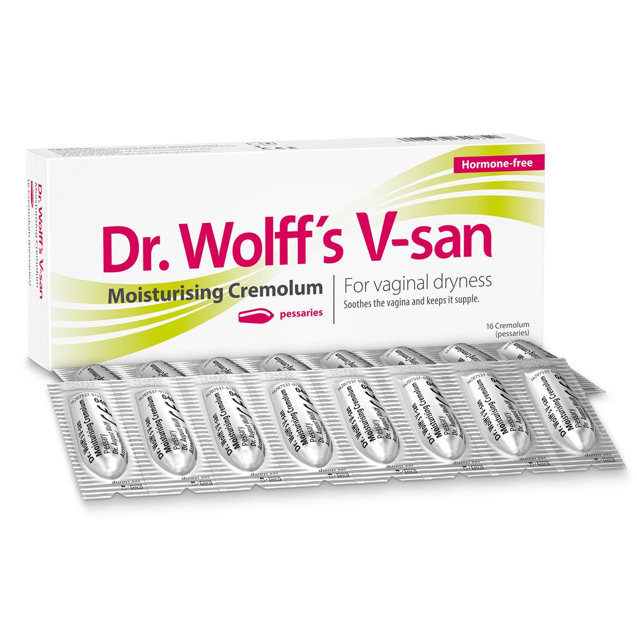 Dr Wolff's V-san Moisturising Cremolum 16 Pessaries Image 1