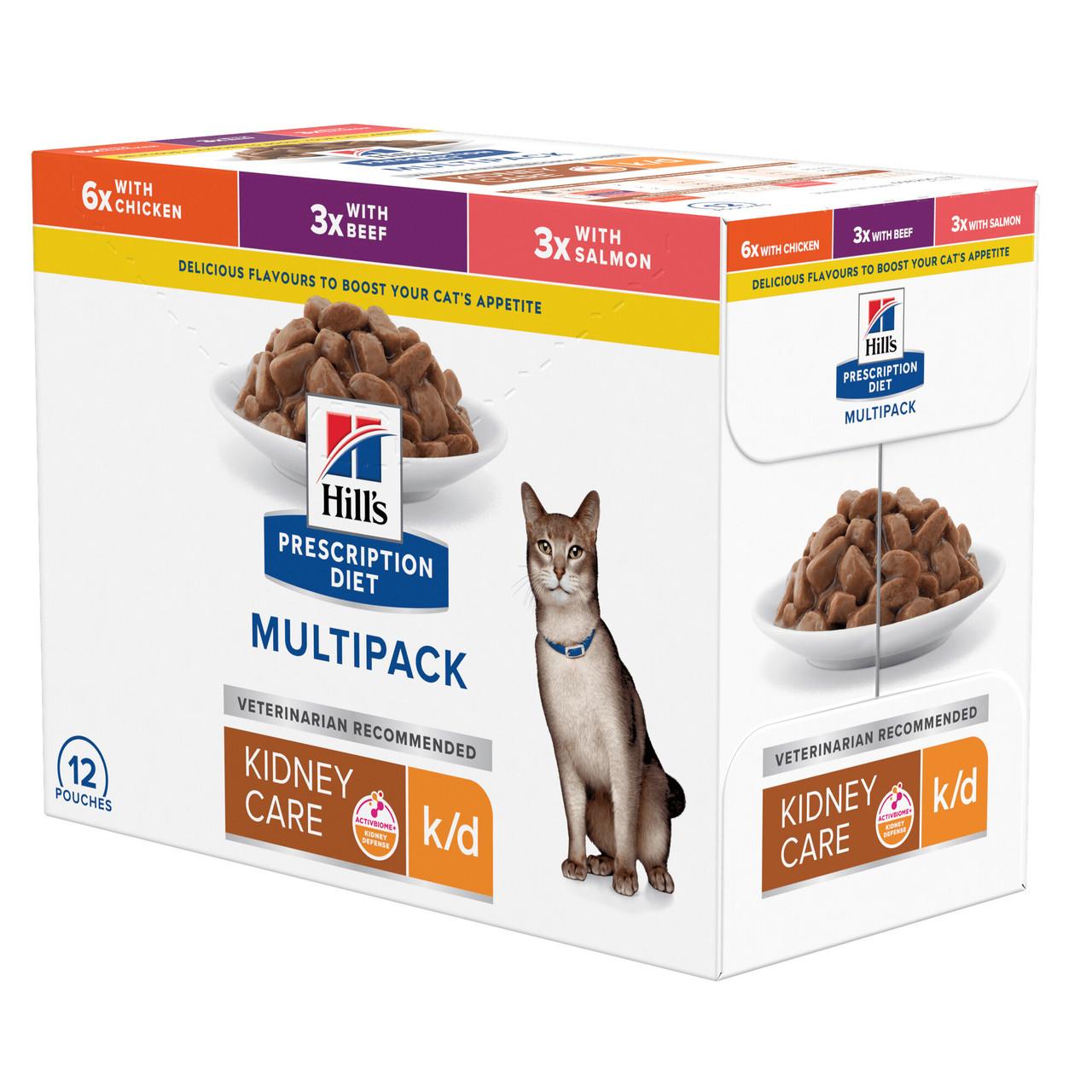 Hill's Prescription Diet k/d Kidney Care Wet Cat Food Tuna12x85g Pouch Image 1