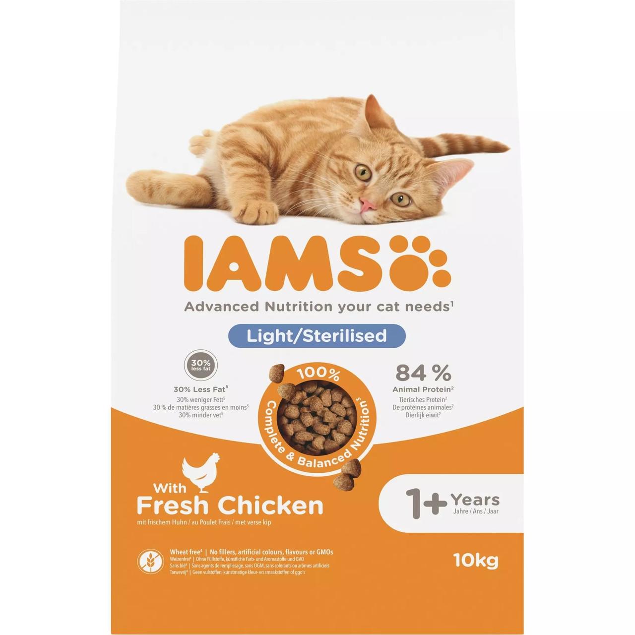 IAMS Vitality Cat Light In Fat Sterilised Chicken 10kg Image 1