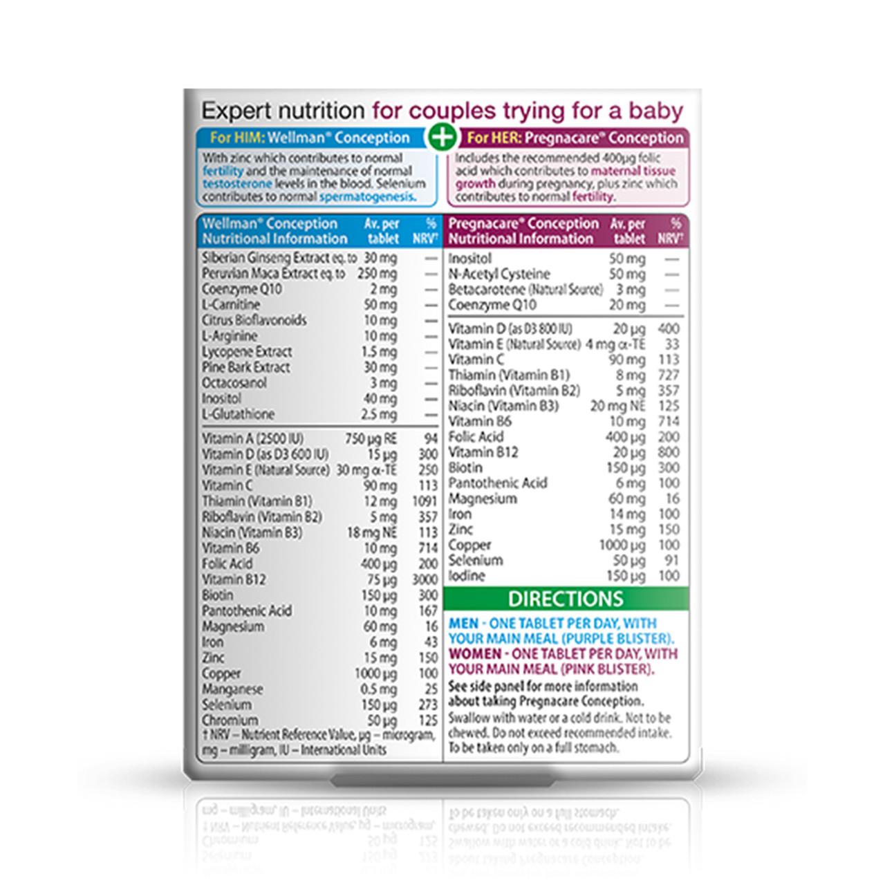 Vitabiotics Pregnacare Him & Her Conception 30 Tablets + 30 Tablets Image https://cdn11.bigcommerce.com/s-g585yu857h/images/stencil/1280w/products/1663/2465/Vitabiotics-Pregnacare-Him-%26-Her-Conception-Tablets__05449__00144.1780491118.jpg1