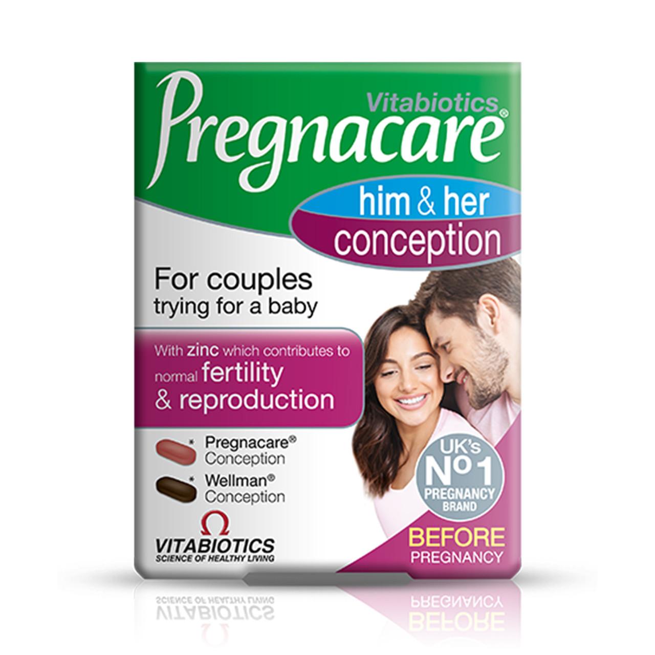 Vitabiotics Pregnacare Him & Her Conception 30 Tablets + 30 Tablets Image 1