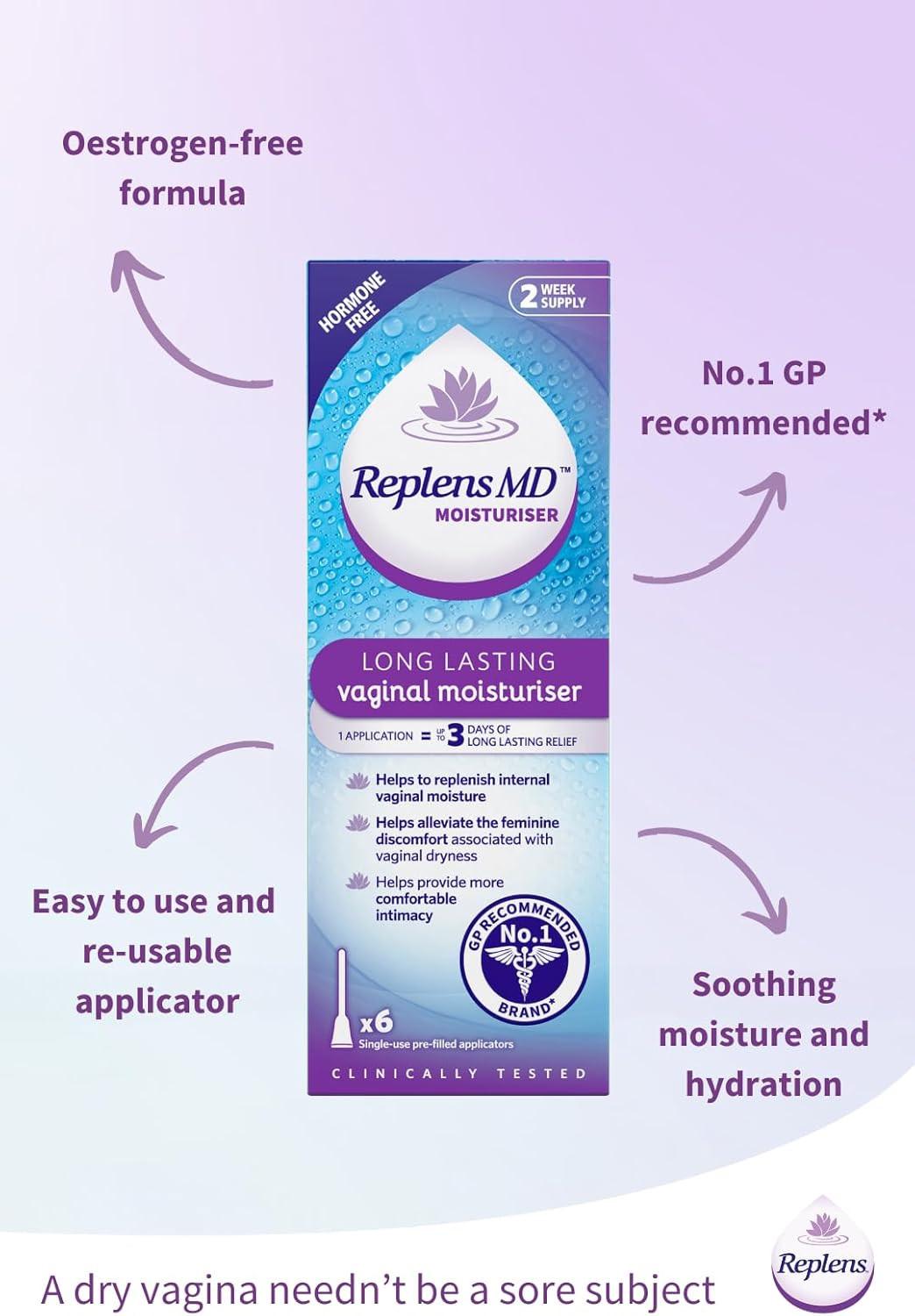 Replens MD Vaginal Moisturiser 6 Applicators Image https://cdn11.bigcommerce.com/s-g585yu857h/images/stencil/1280w/products/1675/34920/61Zz1unLNoL._AC_SL1500___87157.1784635967.jpg1