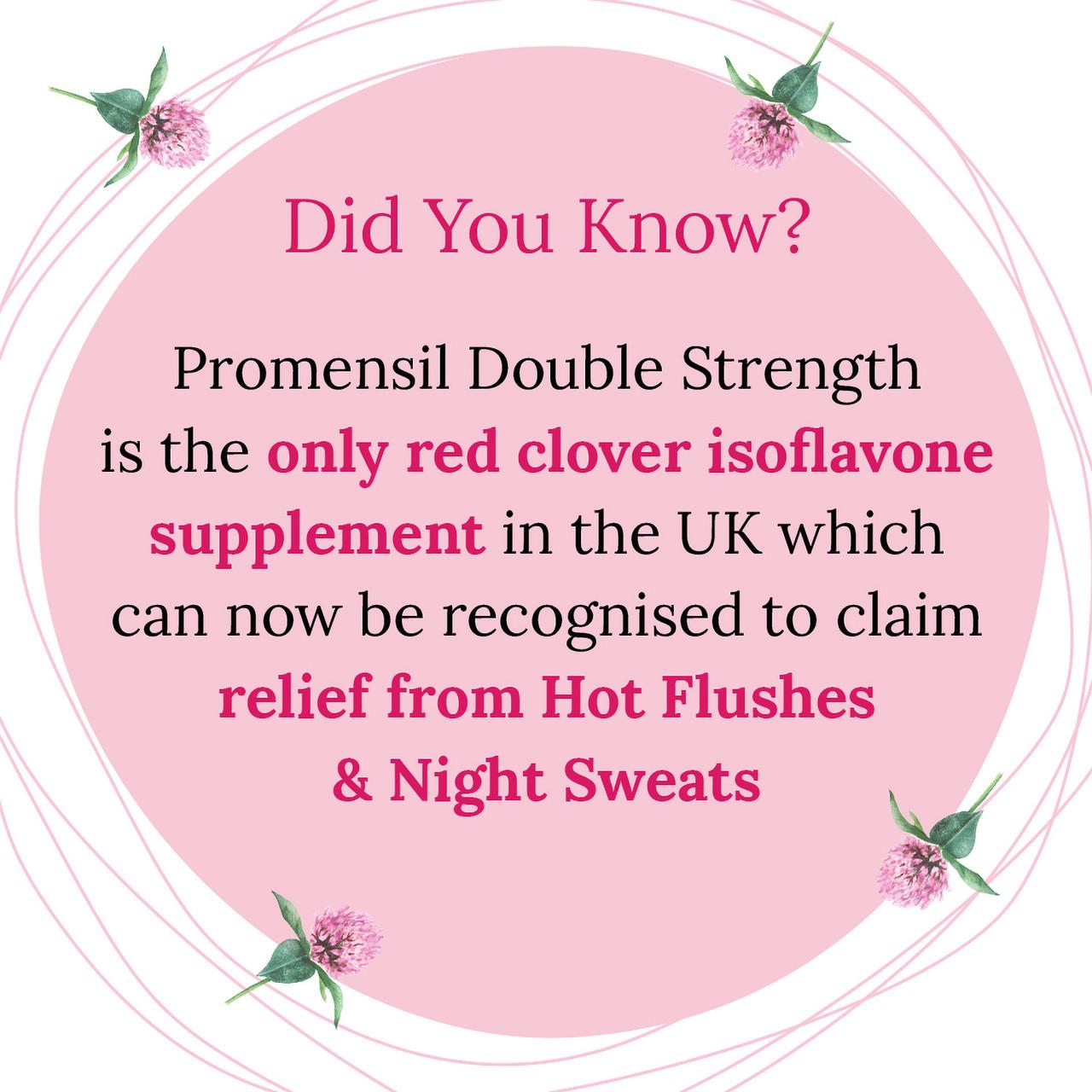 Promensil Double Strength 60 Tablets Image https://cdn11.bigcommerce.com/s-g585yu857h/images/stencil/1280w/products/1677/2496/Promensil-Double-Strength-Starter__80256__20931.1740667792.jpg1