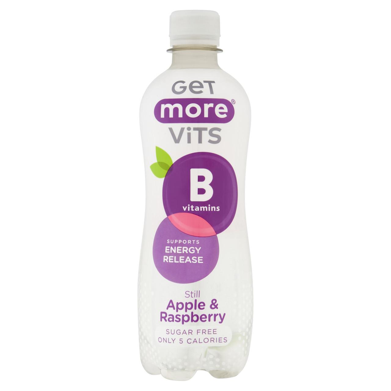 Get More B Vitamins Still Apple & Raspberry Drink 12 x 500ml Image 1
