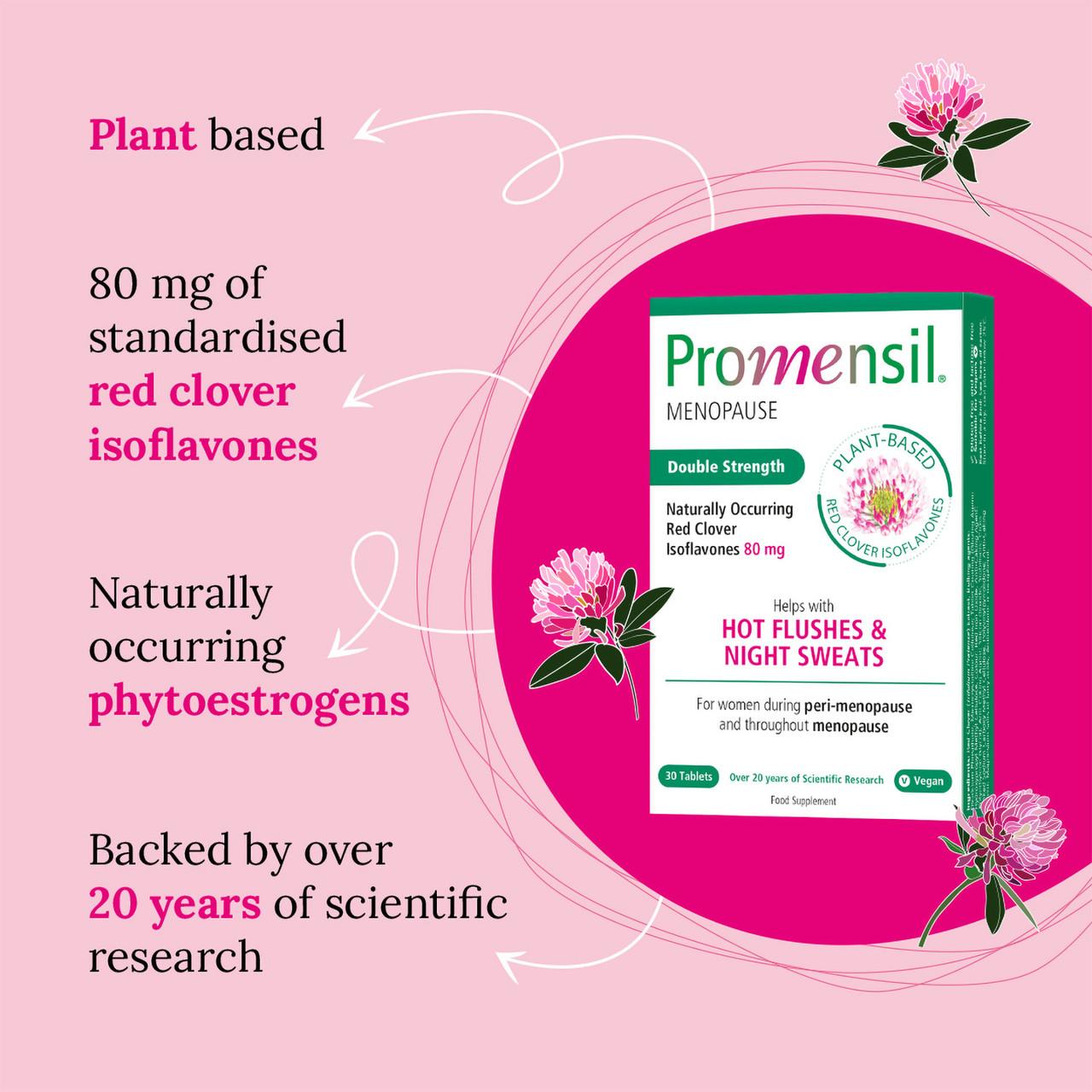 Promensil Double Strength 30 Tablets Image https://cdn11.bigcommerce.com/s-g585yu857h/images/stencil/1280w/products/1682/2512/Promensil-Double-Strength-Starter__13490__83240.1780491090.jpg1