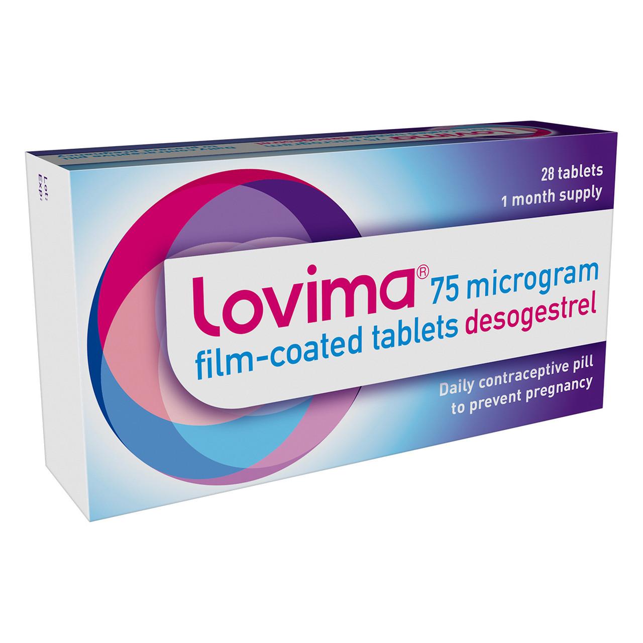 Lovima 75 Microgram Film-coated (Desogestrel) (One Month Supply) 28 Tablets Image https://cdn11.bigcommerce.com/s-g585yu857h/images/stencil/1280w/products/1690/2537/Lovima-75-Microgram-Film-coated-Tablets__46116__73659.1780491094.jpg1
