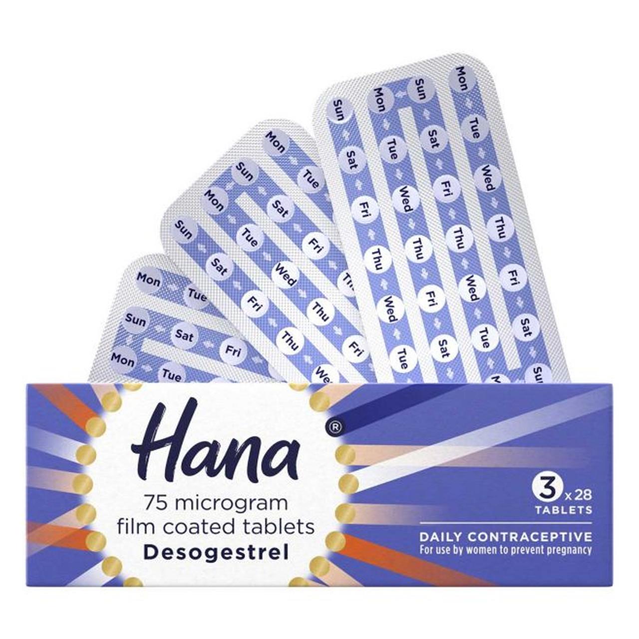 Hana Daily Contraceptive 75mg 3 Month Supply 84 Film Coated Tablets Image https://cdn11.bigcommerce.com/s-g585yu857h/images/stencil/1280w/products/1695/2546/Hana-Daily-Contraceptive-75mg-3-Month-Supply__24917__62096.1740667793.jpg1
