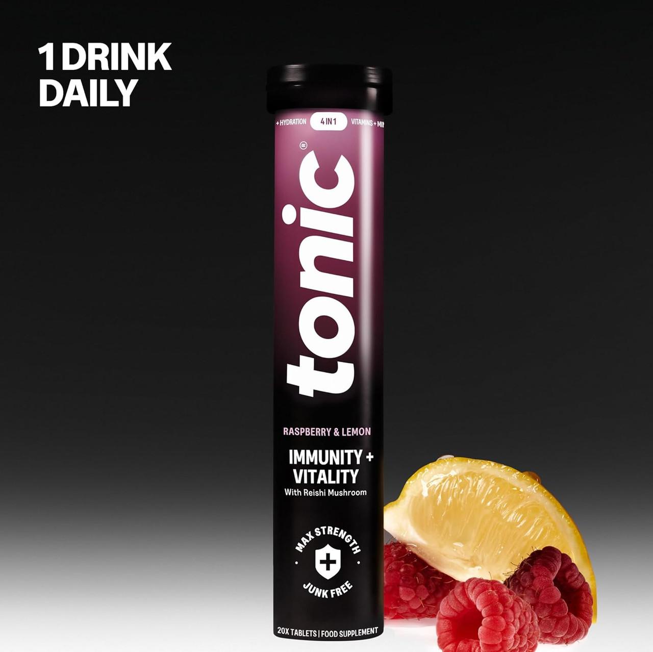 Tonic Immunity & Vitality Raspberry & Lemon 20 Effervescent Tablets Image https://cdn11.bigcommerce.com/s-g585yu857h/images/stencil/1280w/products/17037/34788/71HViqGvqKL._AC_SL1500___35675.1784291460.jpg1