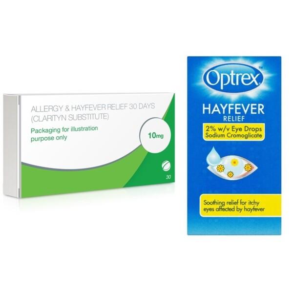 Allergy & Hayfever Relief Loratadine and Optrex Eye drops bundle Image 1