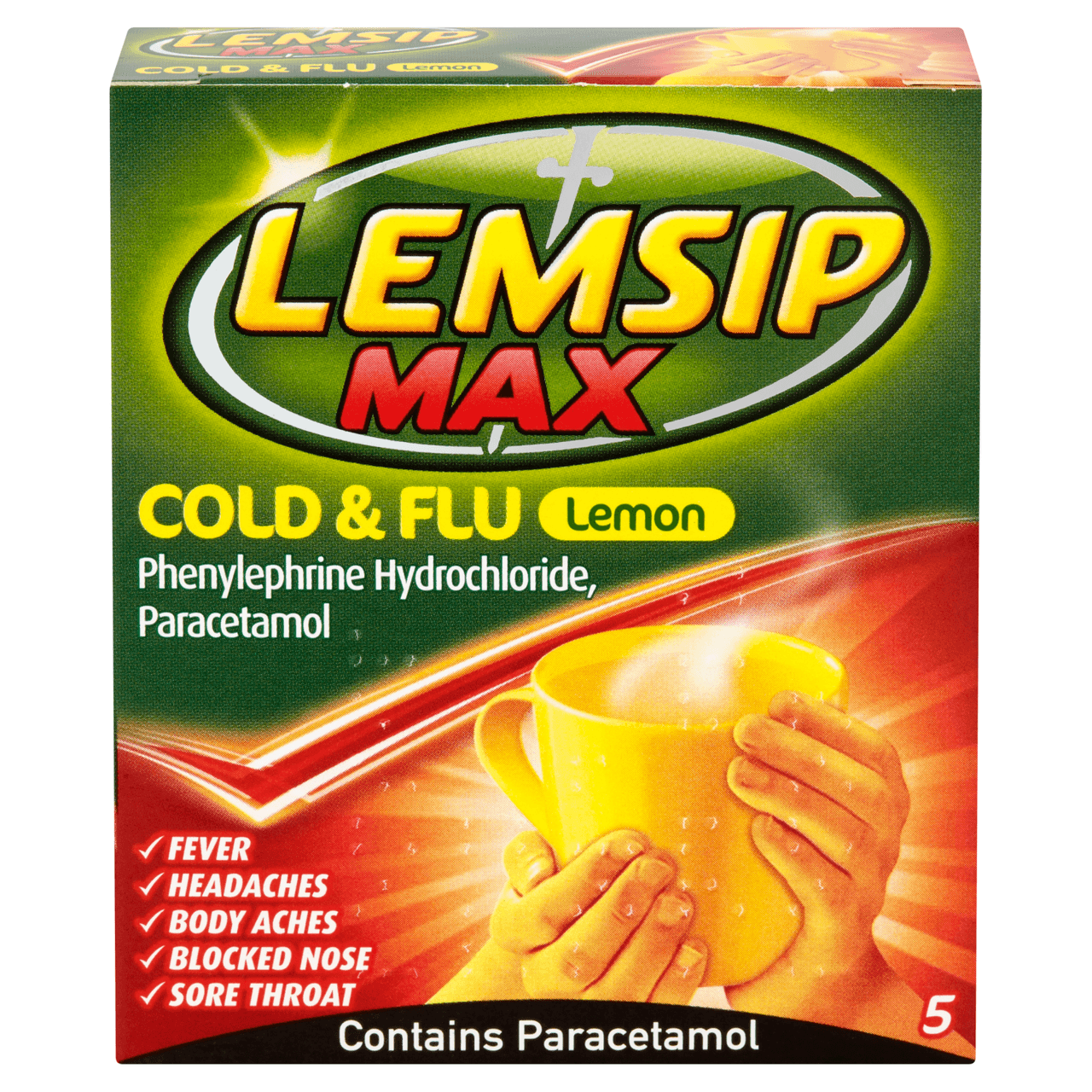 Lemsip Max Cold And Flu Lemon Sachets 5 Sachets Image 1