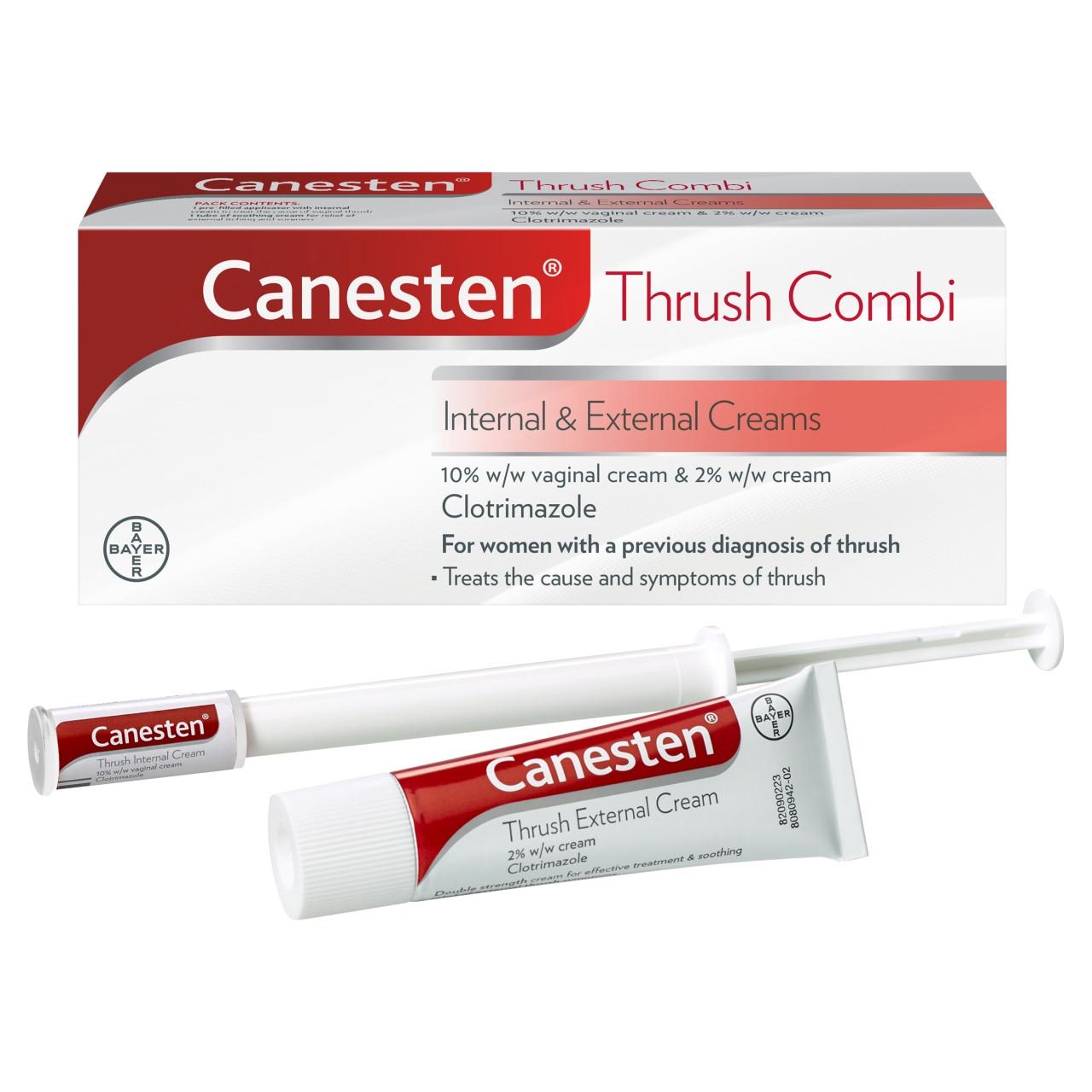 Canesten Thrush Internal & External Cream Combi 5g Internal + 10g External Cream Image https://cdn11.bigcommerce.com/s-g585yu857h/images/stencil/1280w/products/1710/19979/5010605620645_T2___07003.1760007230.jpg1