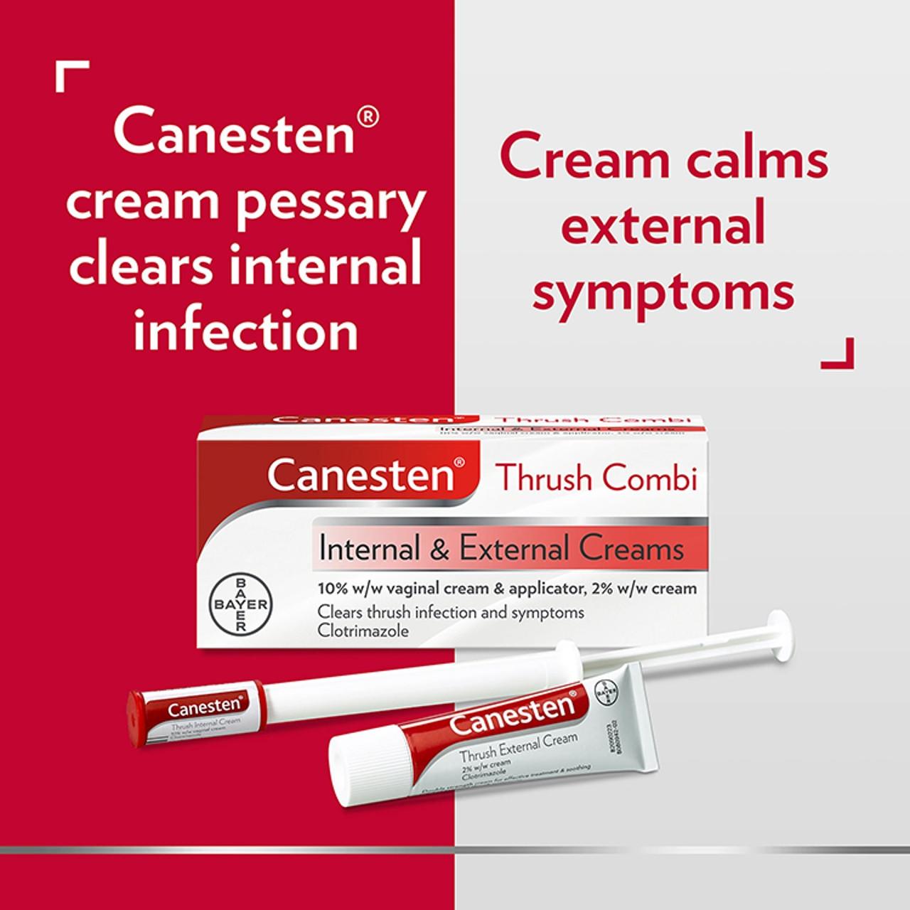 Canesten Thrush Internal & External Cream Combi 5g Internal + 10g External Cream Image https://cdn11.bigcommerce.com/s-g585yu857h/images/stencil/1280w/products/1710/19980/5010605620645_T63___31265.1780491127.jpg1