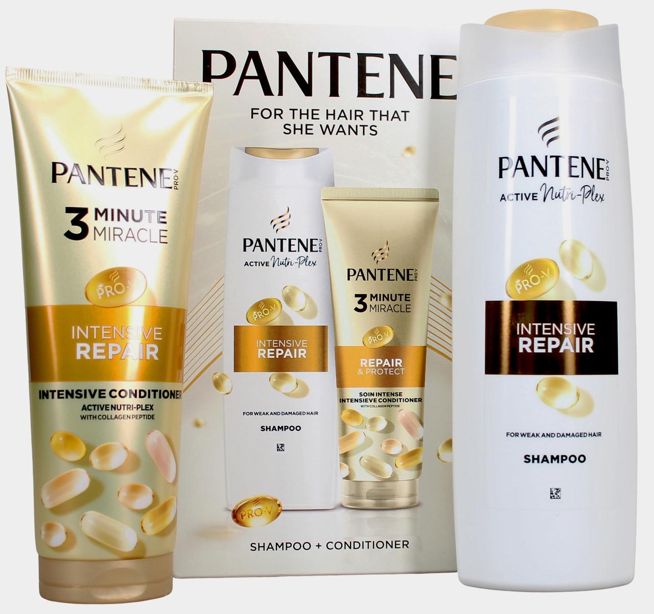 Pantene Intensive Repair Hair Shampoo 400ml + Conditioner 220ml Gift Set Image 1