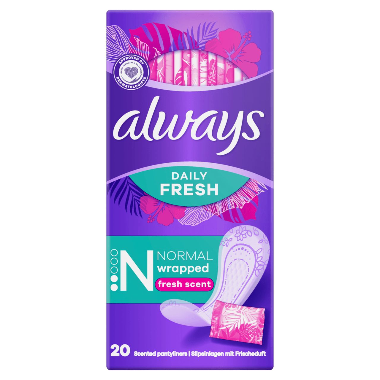Always Dailies Normal Pantyliners Fresh Scent 20s Image 1