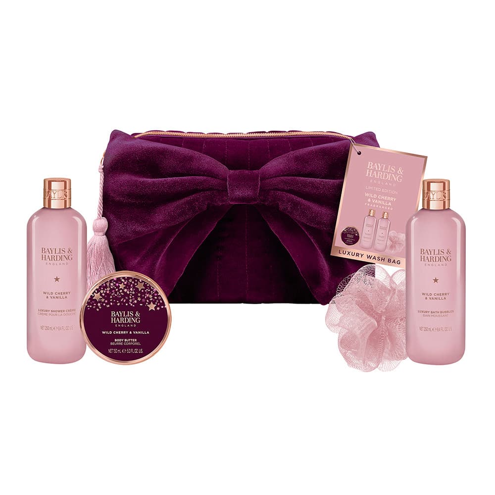Baylis & Harding Wild Cherry & Vanilla Luxury Bow Wash Bag Gift Set Image 1