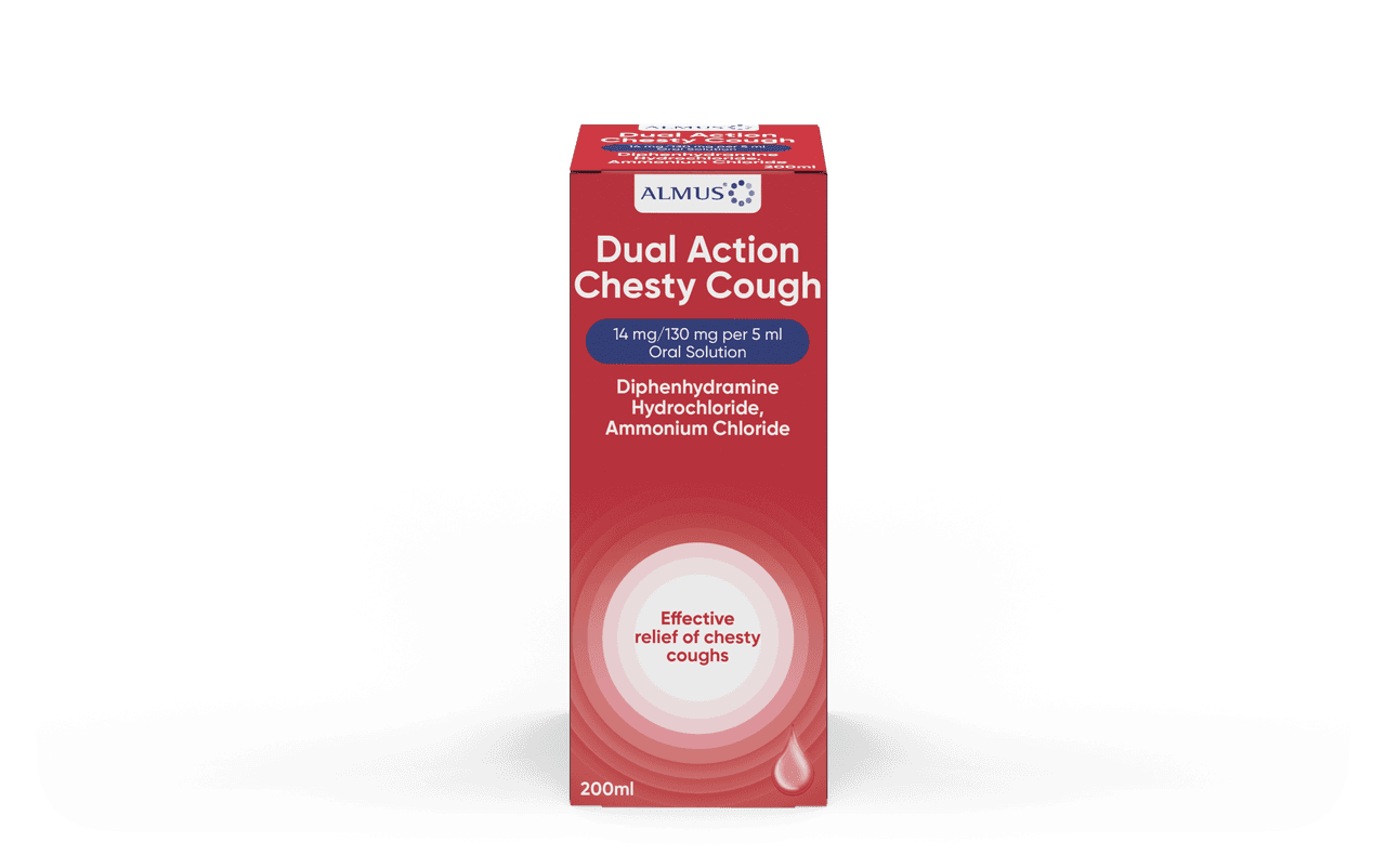 Almus Dual Action Chesty Cough Oral Solution 14mg/5ml 200ml Image 1