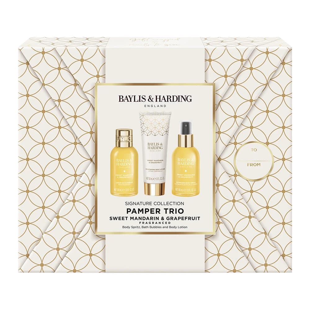 Baylis & Harding Sweet Mandarin & Grapefruit Gift Wrapped Pamper Trio Gift Set Image 1