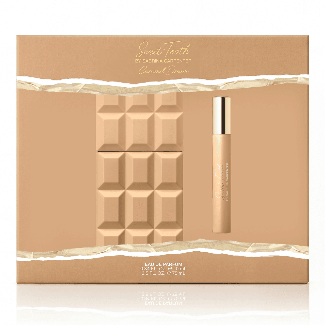 Sabrina Carpenter Caramel Dream Gift Set 75ml EDP + 10ml EDP Image https://cdn11.bigcommerce.com/s-g585yu857h/images/stencil/1280w/products/17345/38254/810192821563_3_Sabrina_Carpenter_Sweet_Tooth_Gift_Set_75ml_EDP_10ml_EDP__65385.1787752909.png1