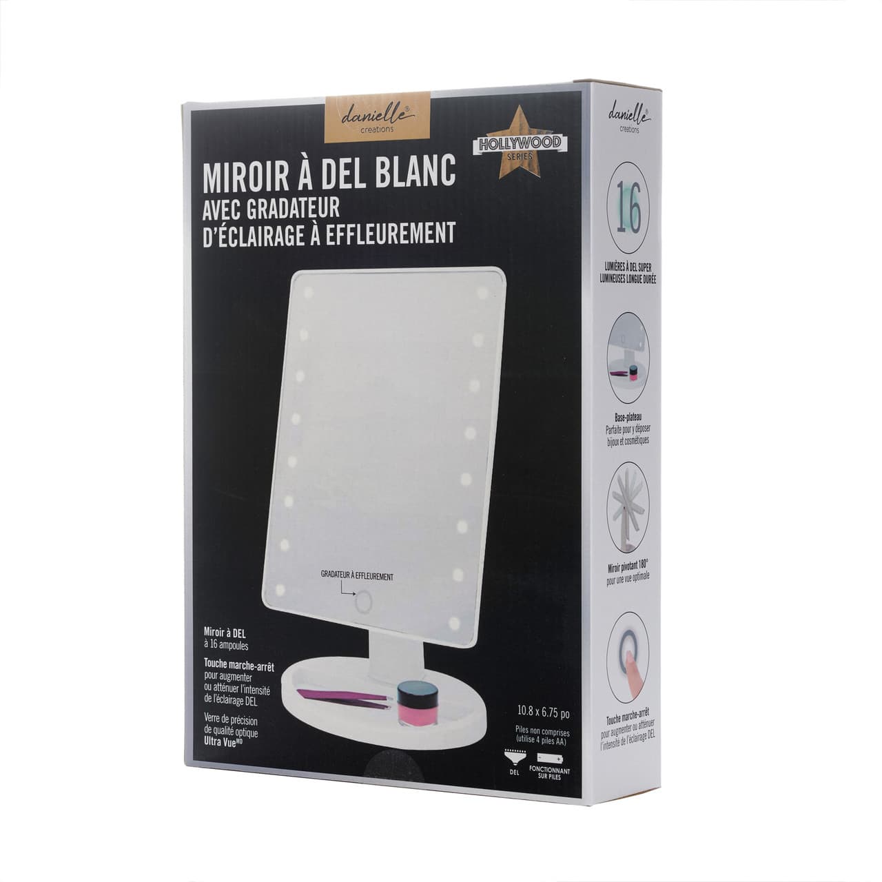 Danielle Creations Hollywood LED Mirror 1x Magnification Image 1