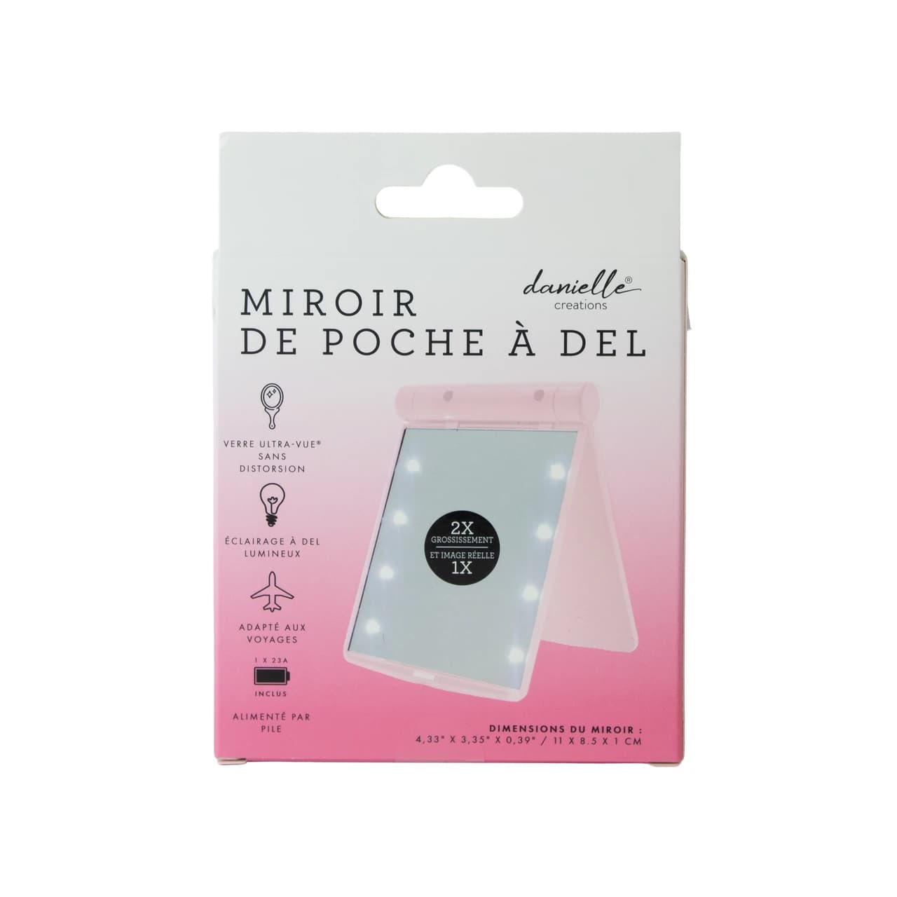 Danielle Creations LED Pocket Mirror Blush Pink Image 1