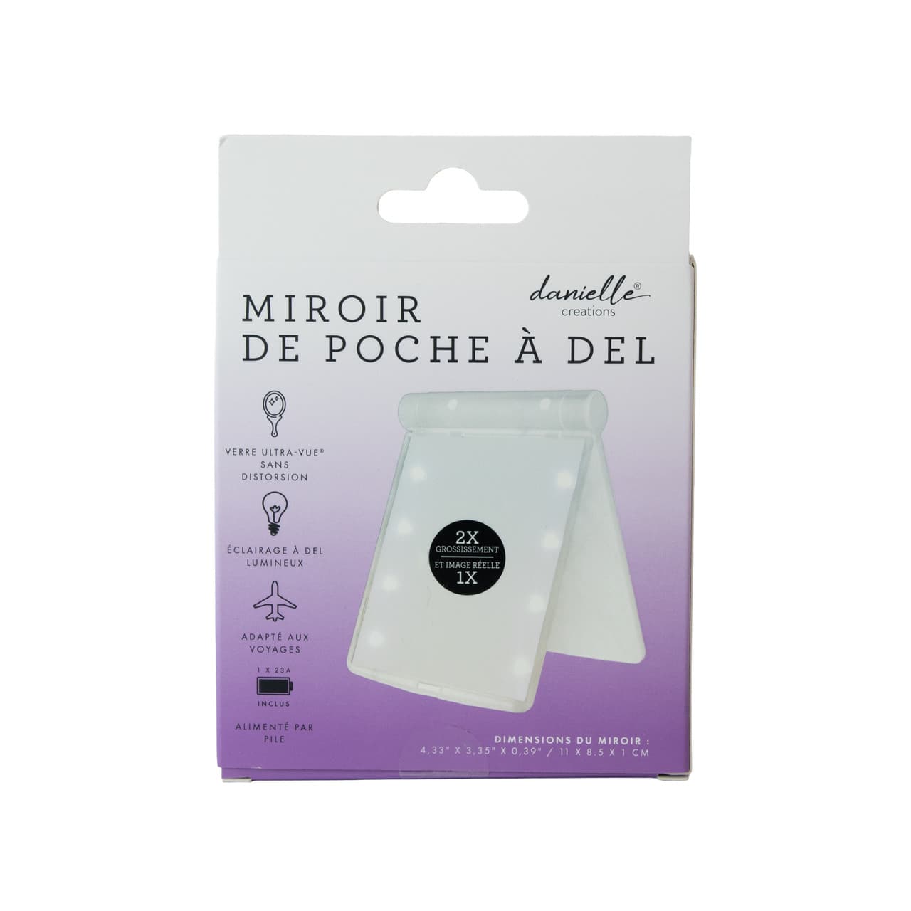 Danielle Creations LED Pocket Mirror White Image 1
