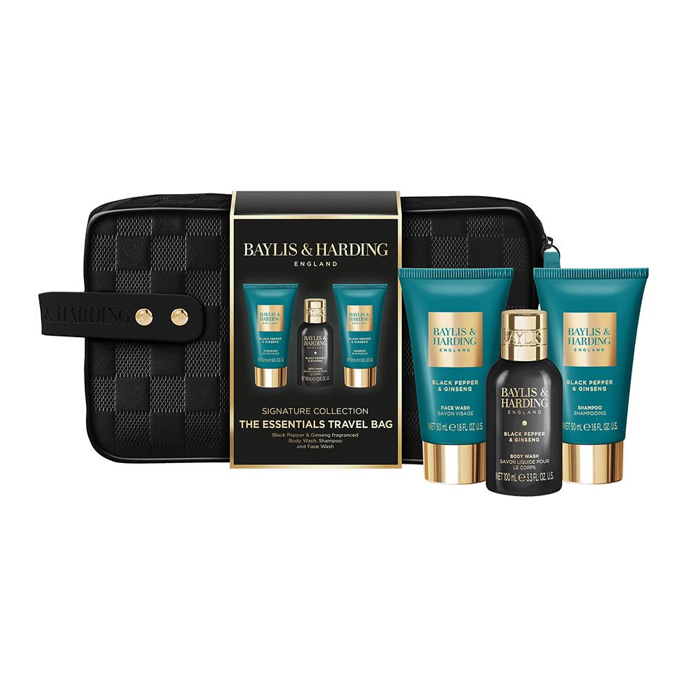 Baylis & Harding Black Pepper & Ginseng Mens The Essentials Travel Wash Bag Gift Set Image 1