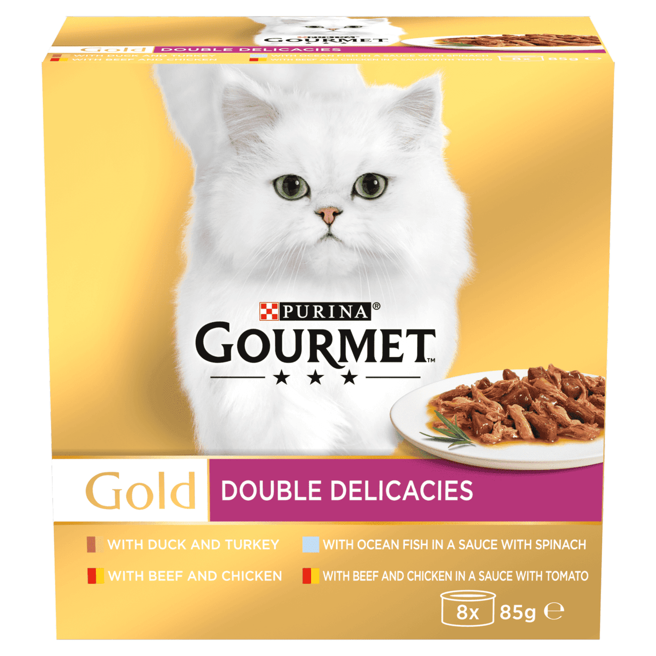 Gourmet Gold Double Delicacies Wet Cat Food 8x85g Image 1