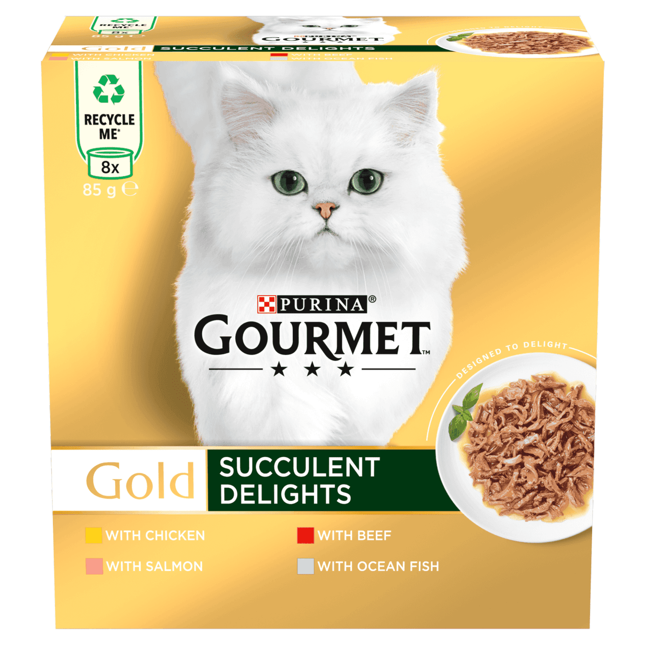 Gourmet Gold Succulent Delights Wet Cat Food 8x85g Image 1