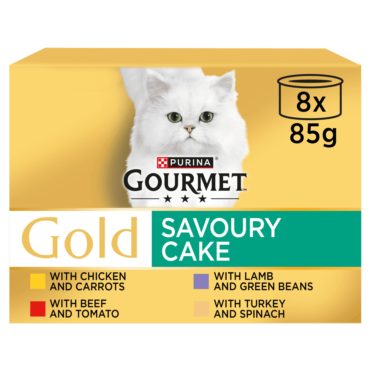 GOURMET Gold Savoury Cake Meat and Veg Variety Wet Cat Food 8x85g Image https://cdn11.bigcommerce.com/s-g585yu857h/images/stencil/1280w/products/17476/36640/7613036968249_T517__57640.1788854245.png1