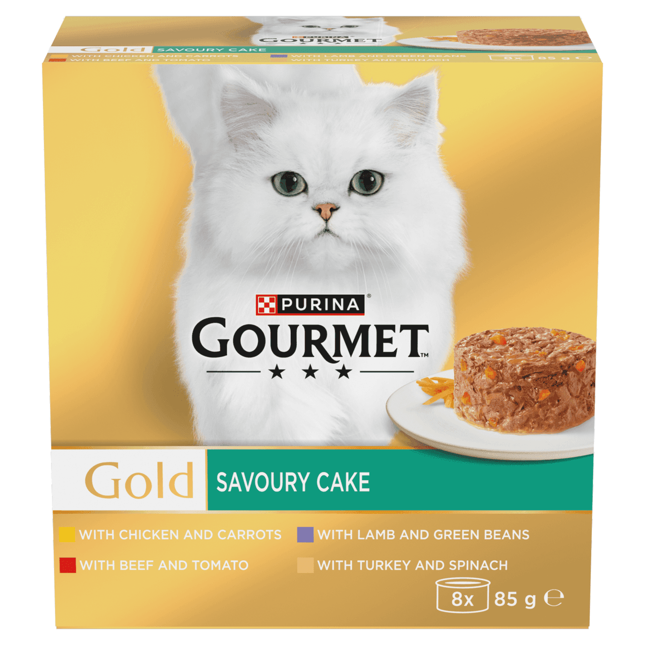 Gourmet Gold Savoury Cake Meat and Veg Variety Wet Cat Food 8x85g Image 1