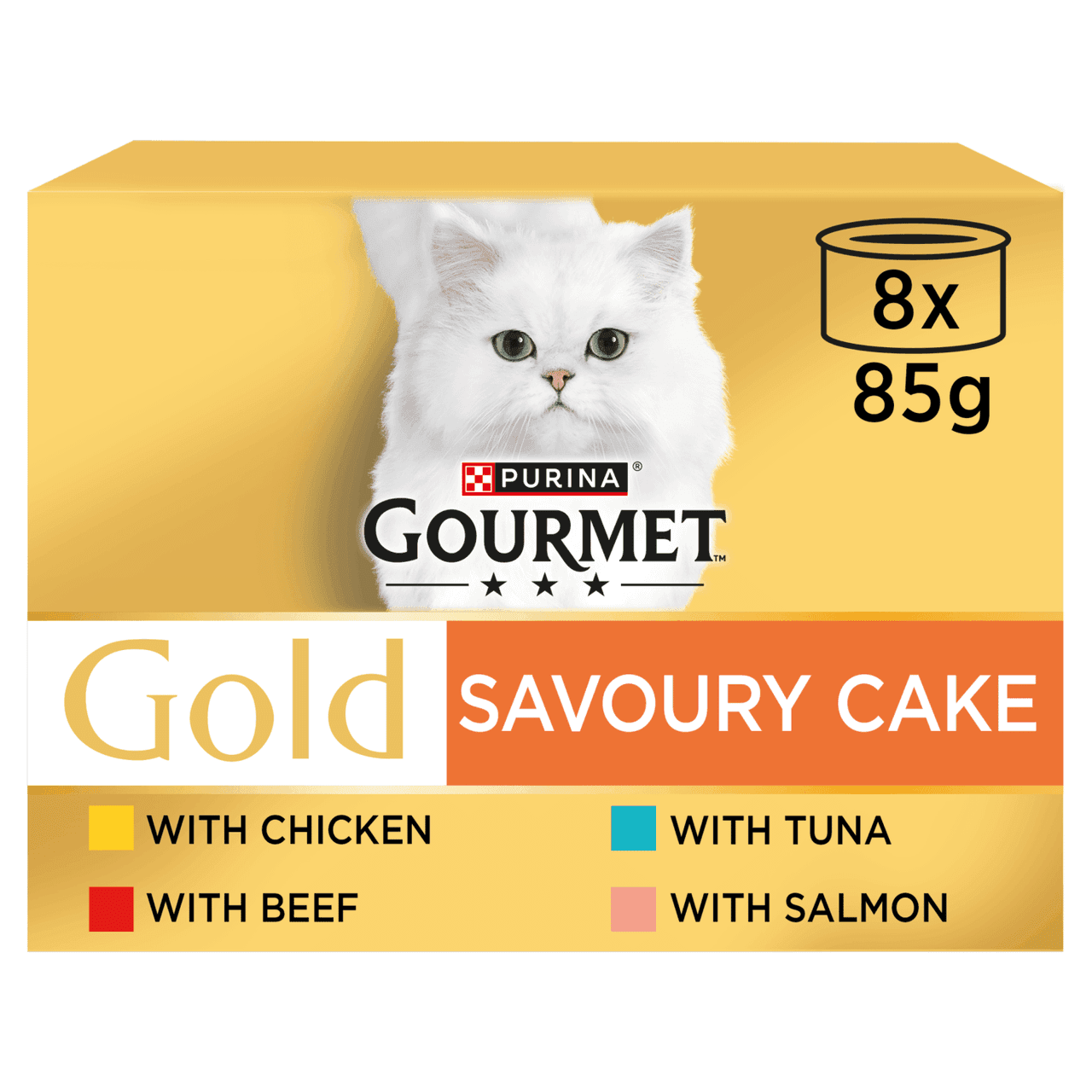 GOURMET Gold Savoury Cake Meat and Fish Variety Wet Cat Food 8x85g Image https://cdn11.bigcommerce.com/s-g585yu857h/images/stencil/1280w/products/17480/36595/7613036958202_T517__90235.1788854164.png1