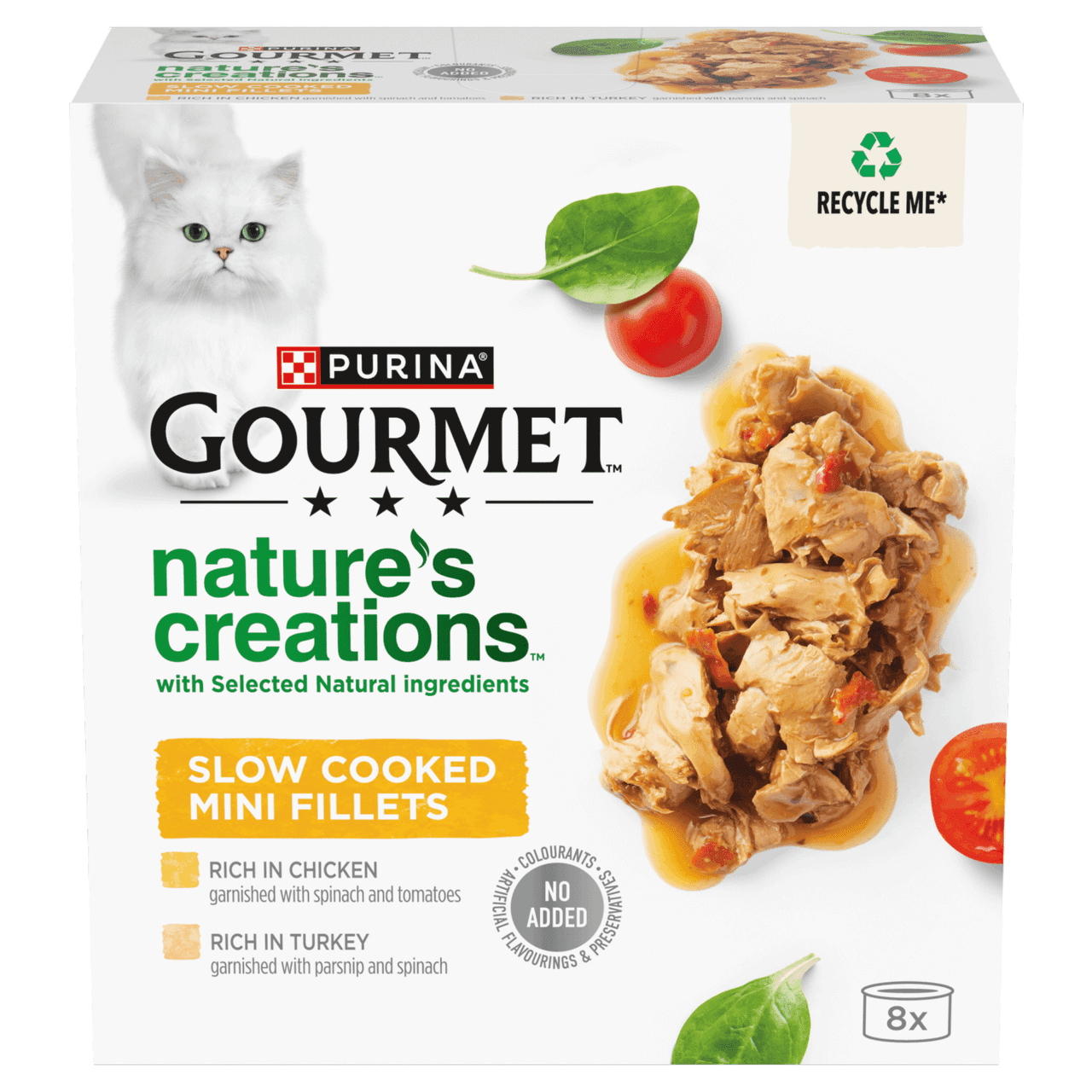 Gourmet Nature's Creations Chicken and Turkey Wet Cat Food Can 8x85g Image 1