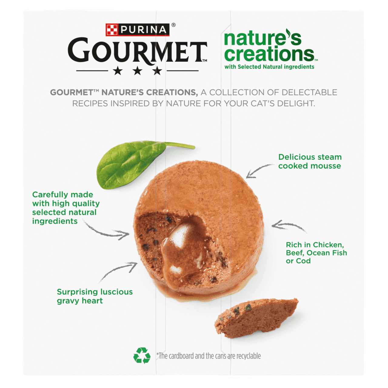 Gourmet Nature's Creations Mousse Chicken and Fish in Gravy Wet Cat Food 8x85g Image https://cdn11.bigcommerce.com/s-g585yu857h/images/stencil/1280w/products/17498/36531/8445290985446_T20__32991.1786016075.png1