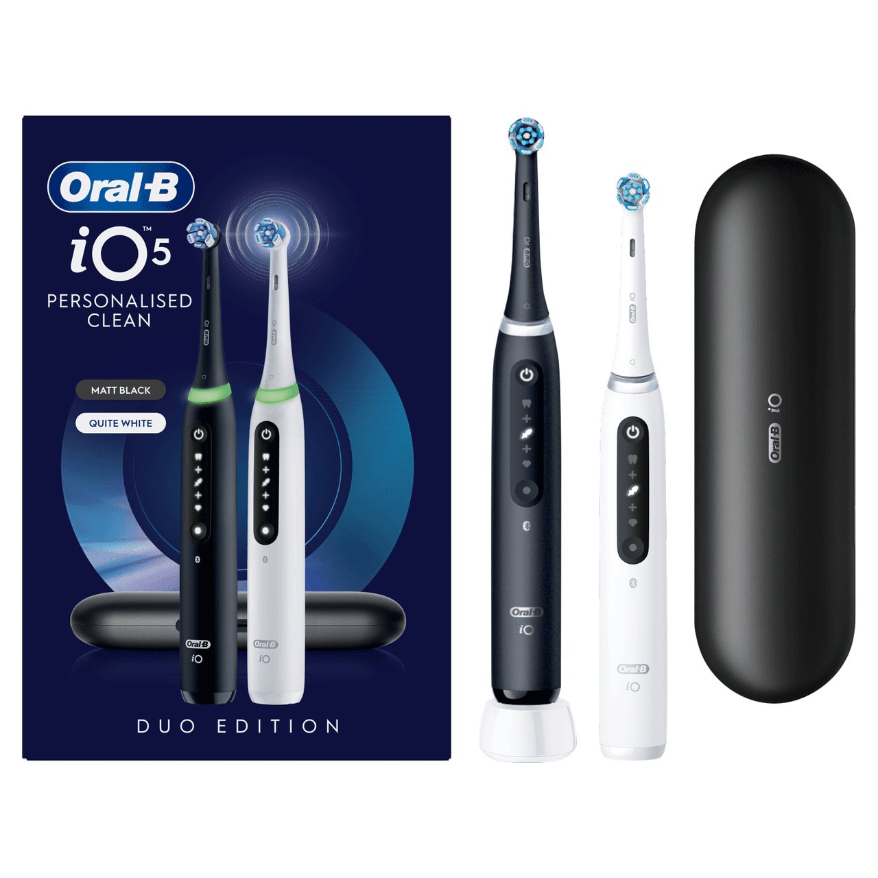 Oral-B iO5 Electric Toothbrush 2-Pack Black & White with 2 Brush Heads and Case Image https://cdn11.bigcommerce.com/s-g585yu857h/images/stencil/1280w/products/17548/37434/8700216844543_T12__86264.1787041444.png1