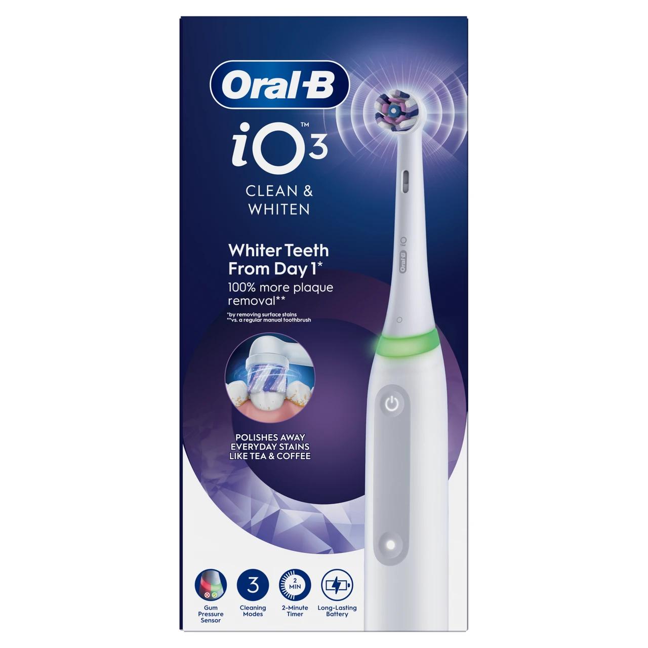 Oral-B iO3 Electric Toothbrush Quite White with Brush Head Image 1
