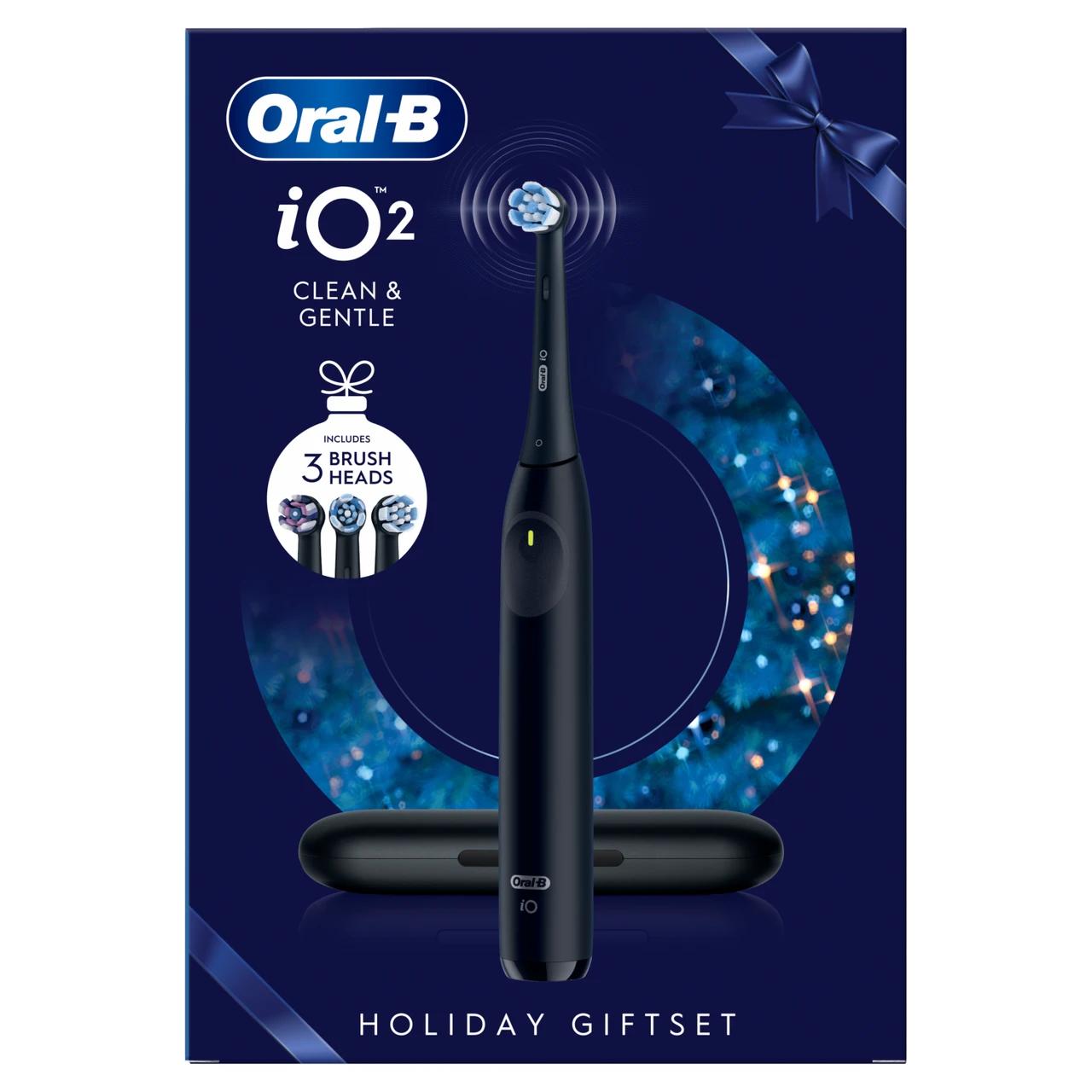 Oral-B iO2 Night Black Electric Toothbrush + Travel Case + 3 Refills Image 1