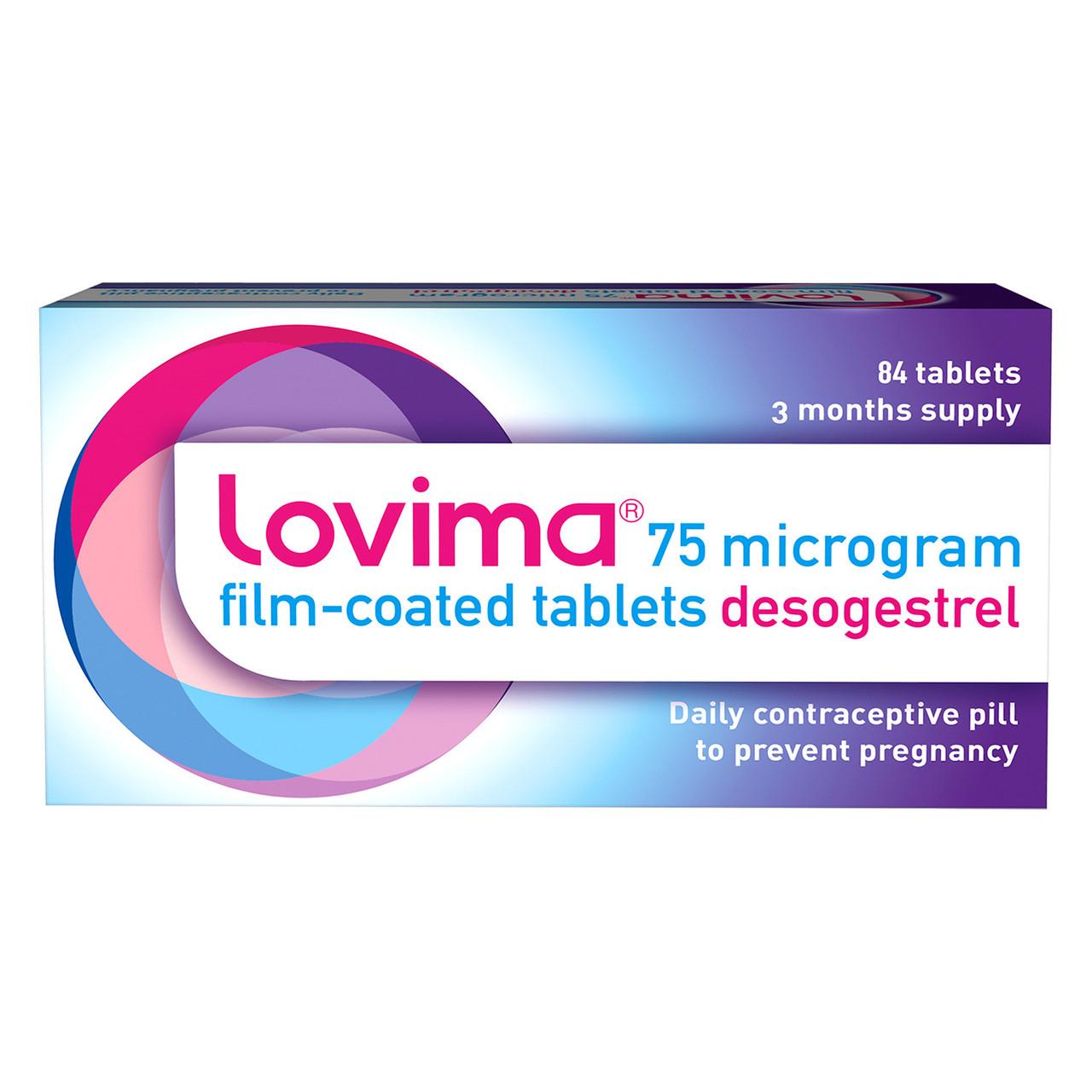 Lovima Contraceptive 75 Microgram Film-coated (Desogestrel) (3 Month Supply) 84 Tablets Image 1