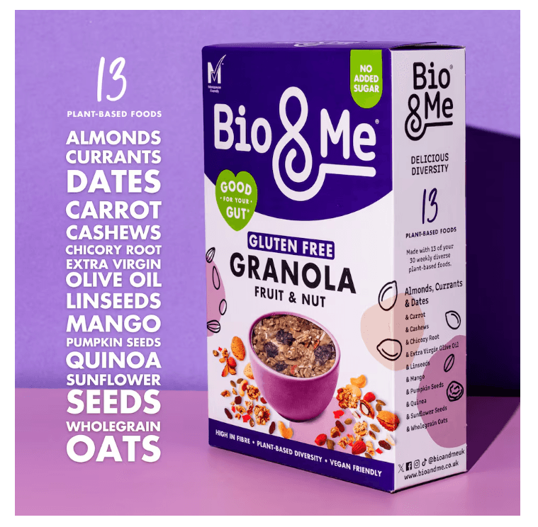 Bio&Me Fruit and Nut Gluten Free Granola 360g Image https://cdn11.bigcommerce.com/s-g585yu857h/images/stencil/1280w/products/17788/40198/Screenshot_2026-09-17_165012__50203.1789660243.png1